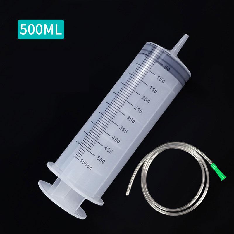 100/300/500ml Large Capacity Syringes Oil Pump With 1m Hose Pet Feeding Measuring Pump Hydroponics Nutrient Big Syringe