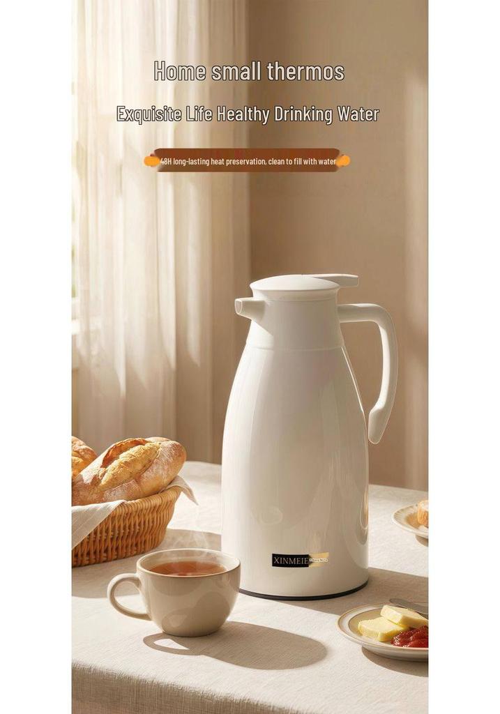 Glass-Lined Thermos Flask: Insulated Large-Capacity Hot Water & Tea Kettle for Home