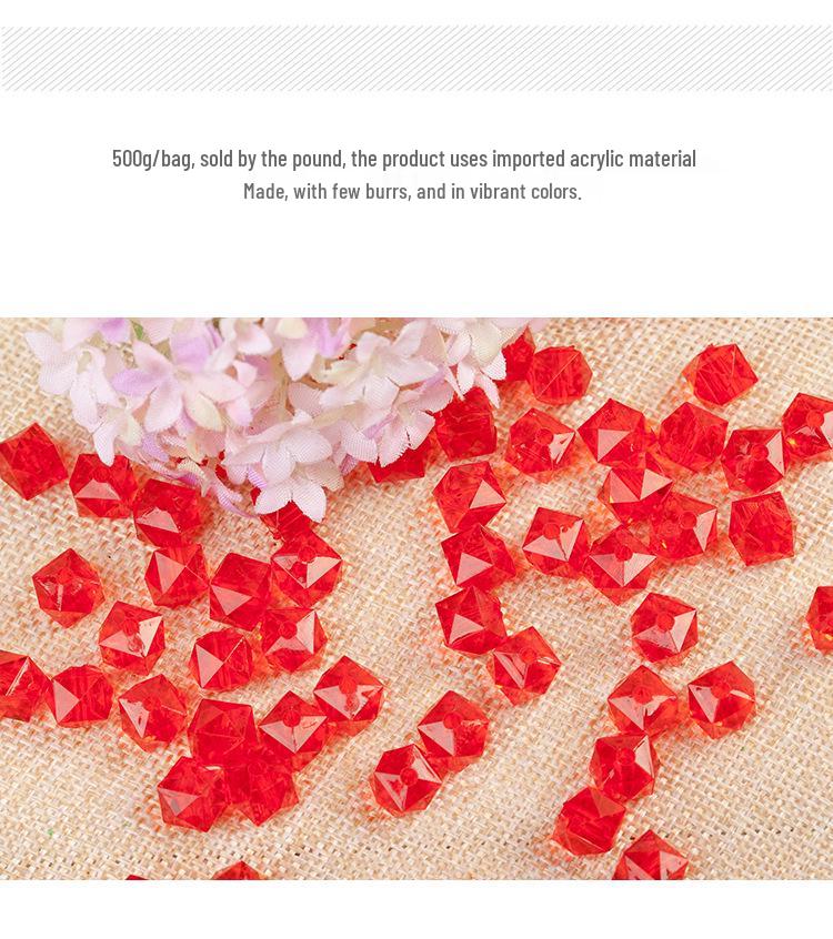 8-12mm Transparent Acrylic Square Loose Beads for DIY Beading Crafts