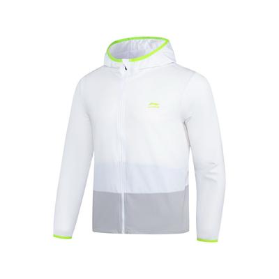 Li Ning Letter Hooded Zipper Long Sleeve Sun Protection Jacket Unisex Jackets White Gray LSYU864-2