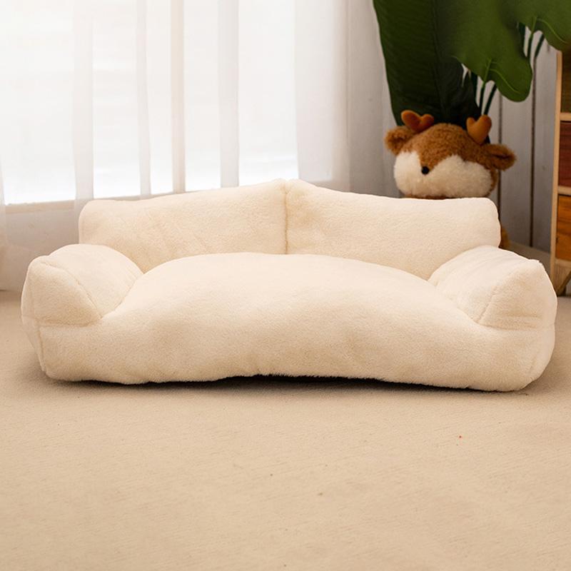 Winter Plush Sofa Pet Bed Thermal Insulation Cat Dog House Washable Removable Cover Wear Resistant Mat Durable Animal Cushion Comfortable Indoor Bed
