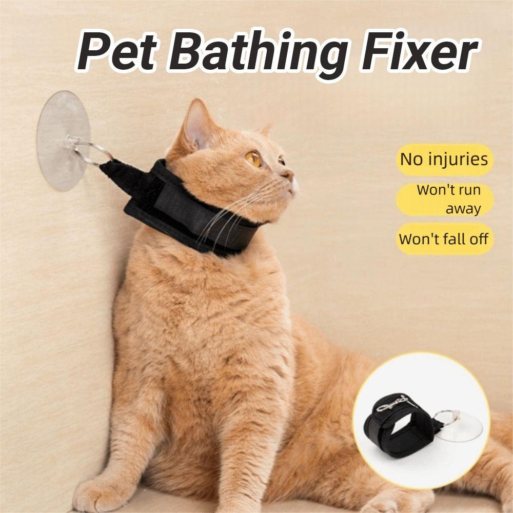 Portable Dog Bathing Fixer Adjustable Cat Restraint Straps Safe Cat Grooming Collar  Pet Shower