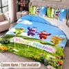 Custom Name Text 3Pcs Bedding Set Teletubbies Duvet Cover And Two Pillowcases
