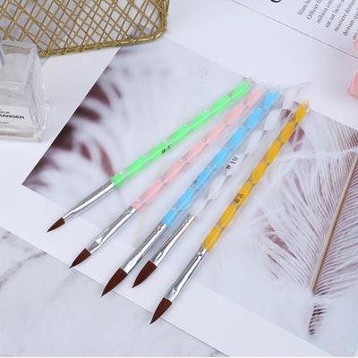 Nail Art Brush Liner Dotting Fan Design Acrylic Flat Crystal Painting Drawing Carving Pen UV Gel Manicure Tool Set