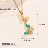 Sweet Temperament Butterfly Pendant Clavicle Necklace - Micro-inlaid Color Drip Oil, New Fashion for Women