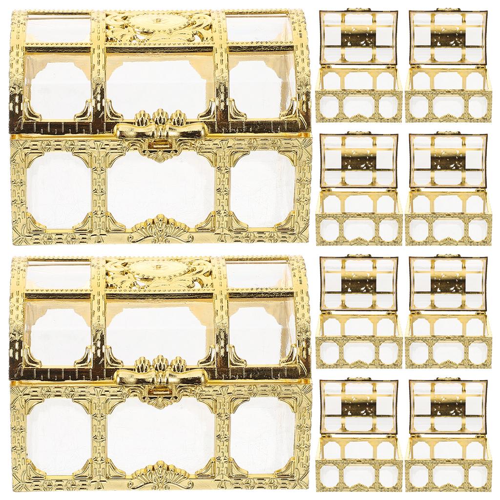 10pcs Hollow Candy Boxes Treasure Chest Style Gift Treat Containers Wedding Party Favors Sugar Storage Case Unique Hand Gift Box