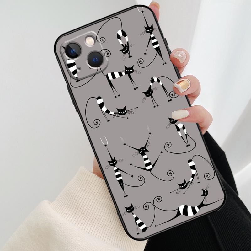 Cute Cartoon Cats Collage Phone Case For iPhone 17 Pro Max 14 13 12 11 15 16 Pro Max mini 15 16 Plus 16e 17 Air Cover