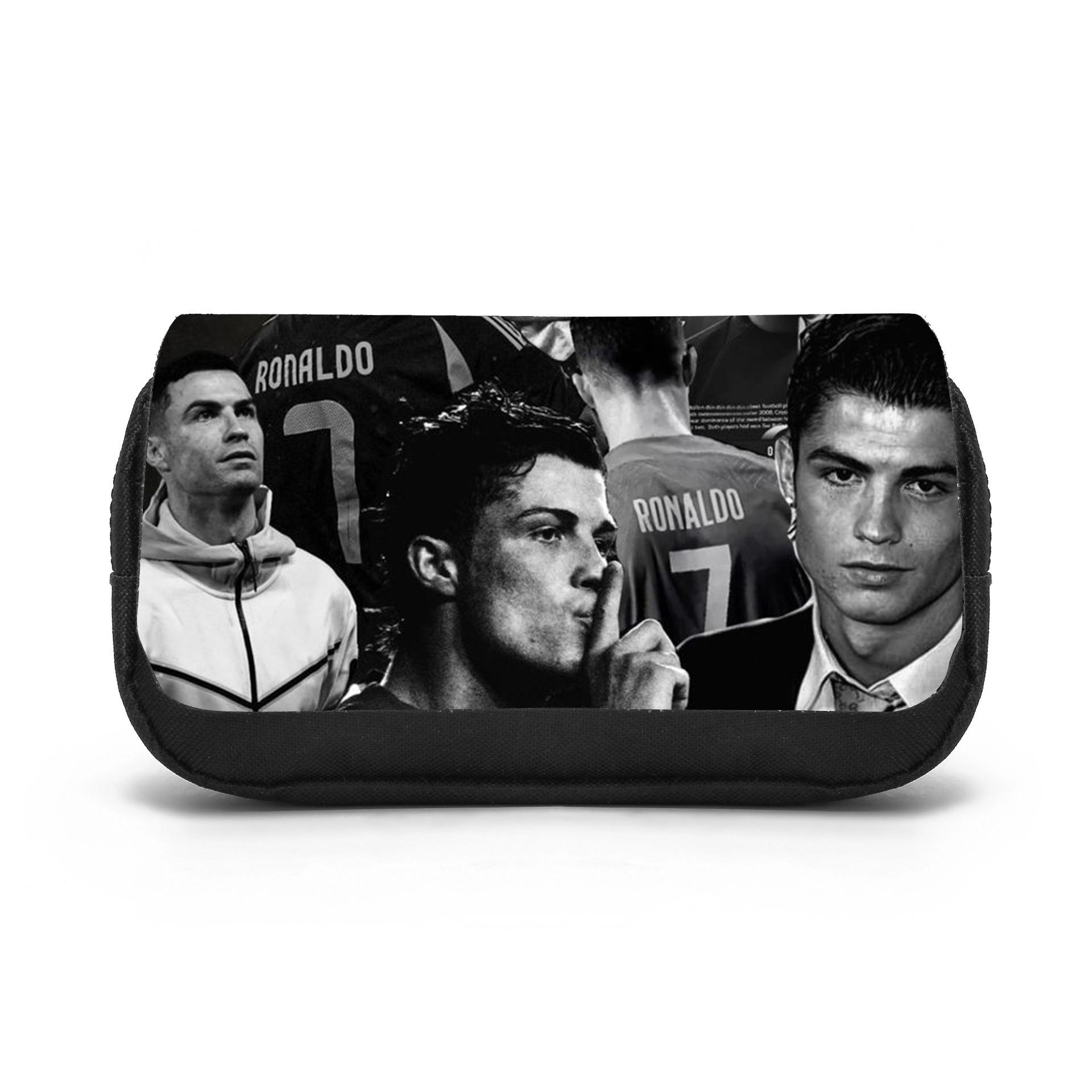 CR Dubbellaagse Etui Ronaldo voor Jongens Meisjes en Studenten Pennenbak Voetbalster Grote Capaciteit Schrijfgerei Organizer Tas