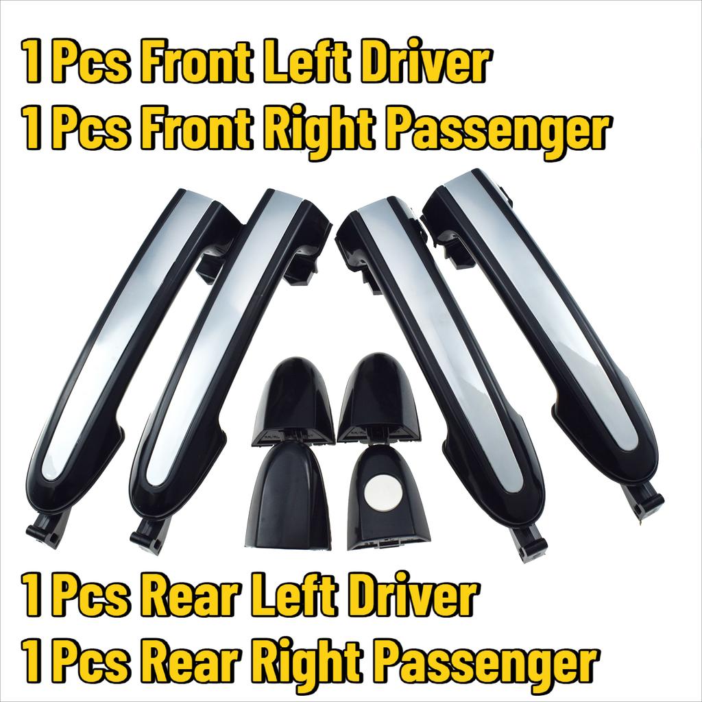 1/2/4 Pcs Outside Door Handle w/ Chrome For Hyundai Santa Fe 2.4L 3.5L 2007 2008 2009 2010 2011 2012 Front / Rear Left or Right