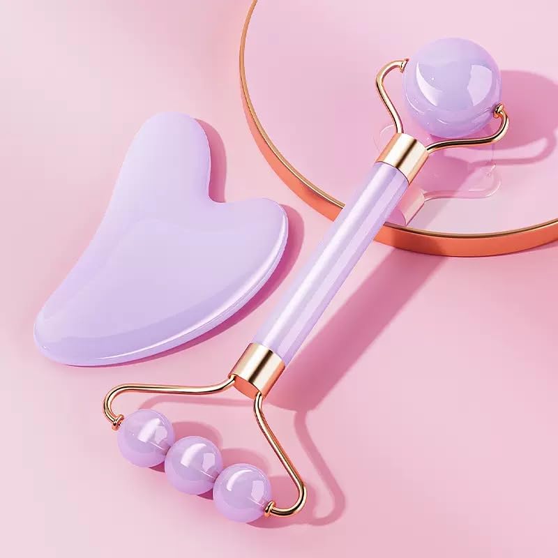 Facial Massage Natural Massage Tool for Face and for Beautiful Slimming Cellulite Wrinkle Swelling Face Body Massage Christmas Party Gift Roller,