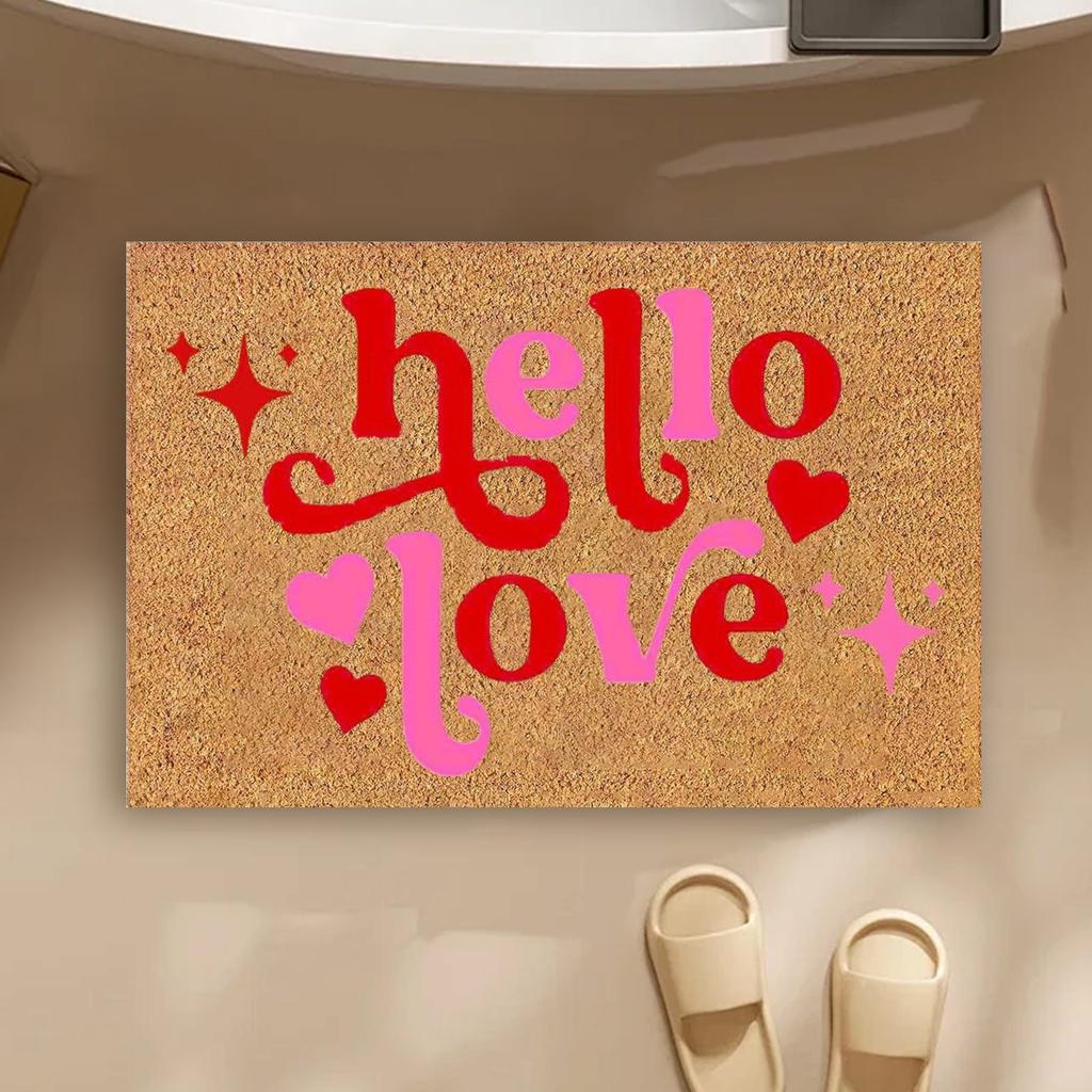 Valentine's Day Imitation Floor Mats Home Porch Entrance Door Mats Bathroom Foot Mats