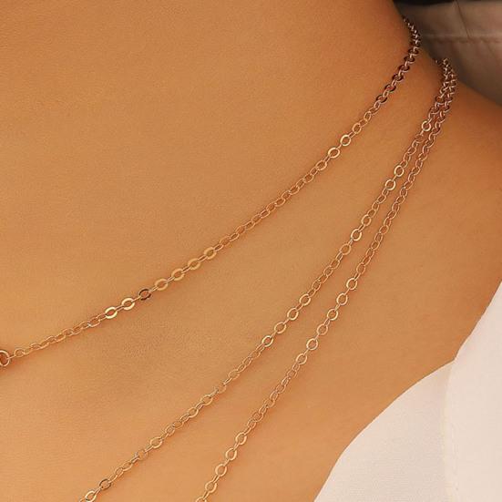 3Pcs/Set Women Necklace Three-Layer Stacking Design Heart Charm Choker Necklace Adjustable Length Layered Jewelry