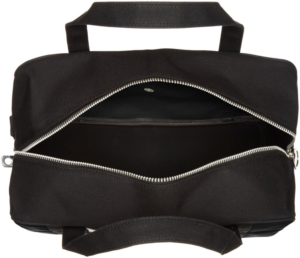 Canvas Mail Boston Bag with Horseshoe Lock not Navy Blue 21L 29 cm Black [Sanei] (M) (Padlock included) 0.73kg BTM-U-01