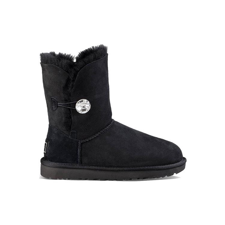 UGG Classic Bling Button Fleece Lined Black Women's 1016553-BLK