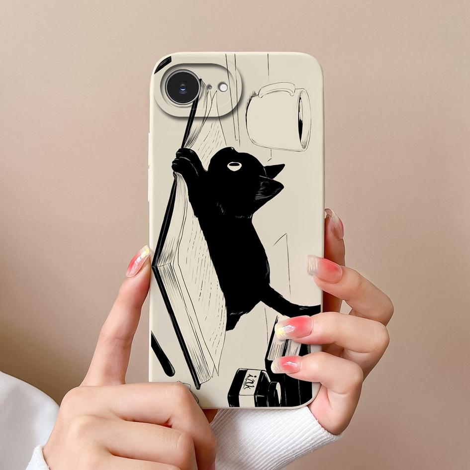 Cute Lucky Girl Phone Case For Apple iPhone 16e Soft Liquid Silicone High Quality Anti Drop Durable Anti Slip Protective Shell For Apple Bumper Covers