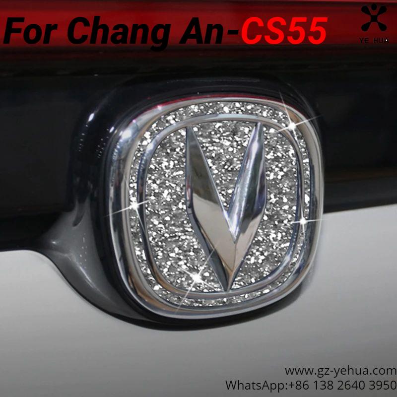 For Changan Cs55 Plus 2020-2022 Modified Front Rear Logo Cover Decorative Diamond Emblem Sticker Car Tuning Parts Accessories