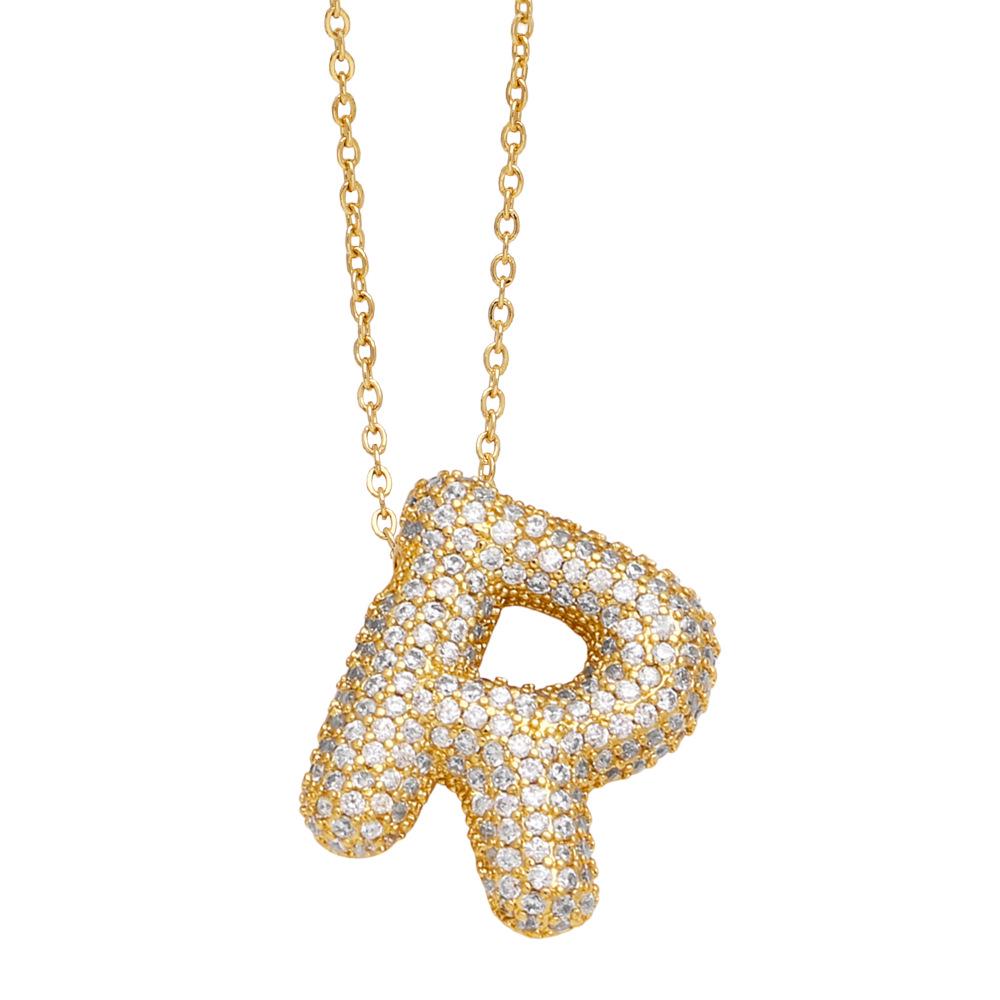 Zircon Alphabet Necklace: Elegant Clavicle Chain for Women