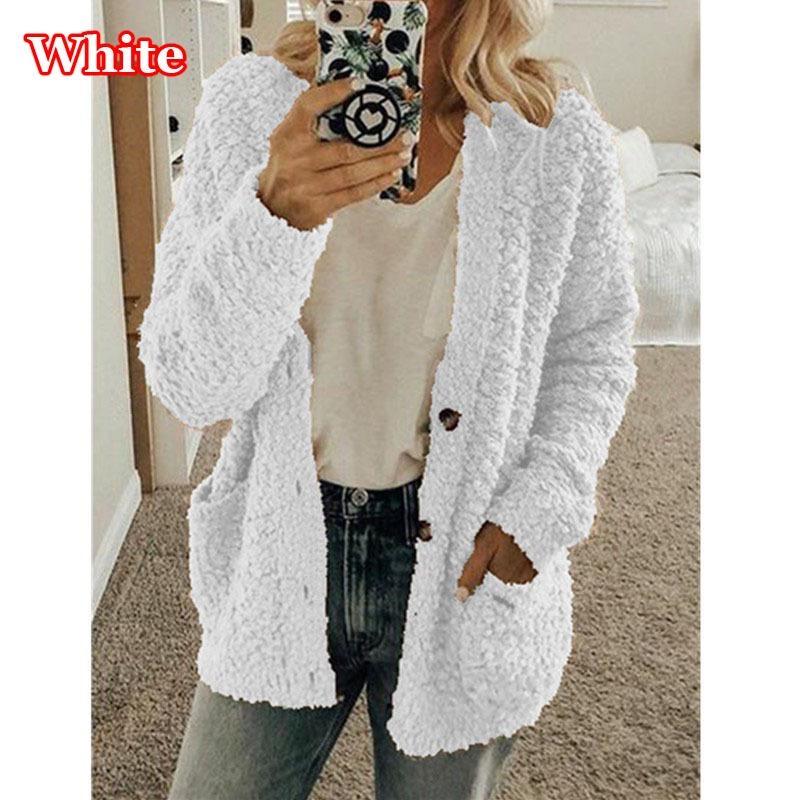 Frauen Herbst Winter Plüsch Sweatshirt Mode Lässig Plüsch Strickjacke Damen Lose Pullover Tops Plus Größe