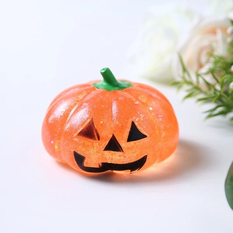 Klarer Glitzer Halloween Fidget Squishy Spielzeug Geist Kürbis Form Langsames Aufsteigen Quetschen Stressabbau Sensorisches Spielzeug für Autismus ADHS