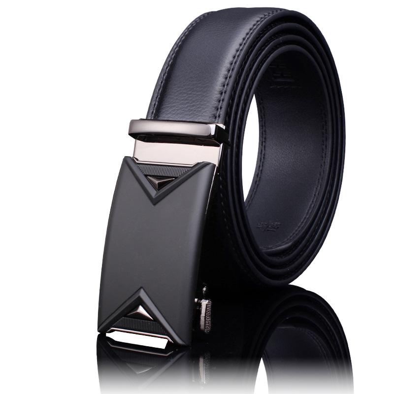 Men's High-End Genuine Leather Automatic Buckle Belt