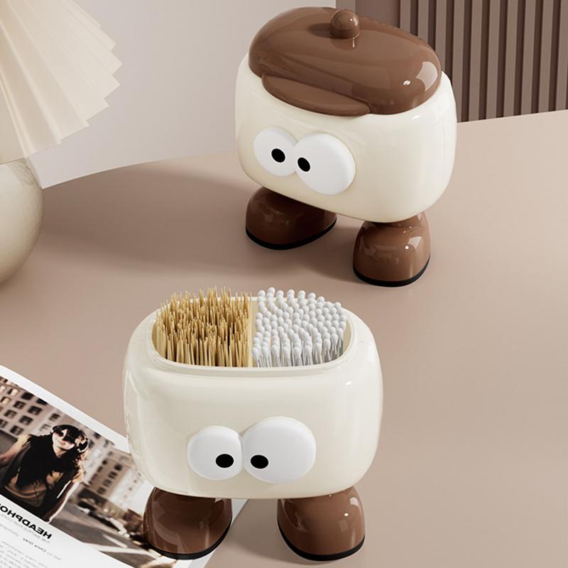 Kreativer Wattestäbchenhalter mit Deckel Wattestäbchenbox Baumwollpads Halter Make-up Organizer Aufbewahrungsbox Wattestäbchen Spender Zahnstocherbox