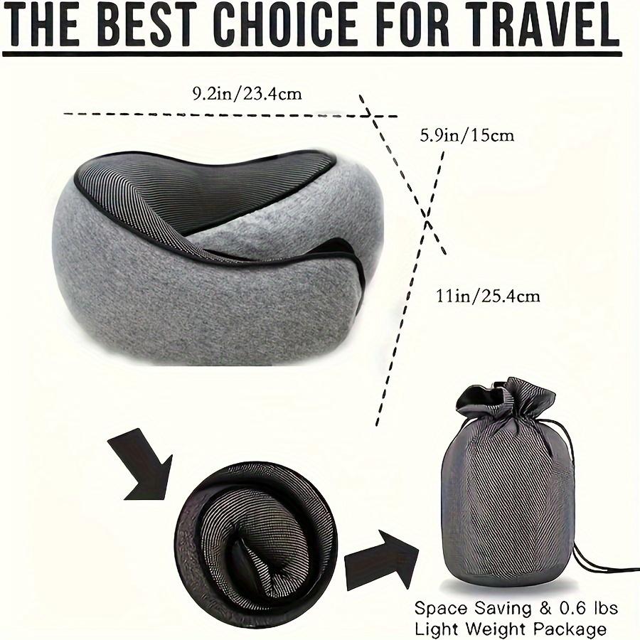 1pc Comfortable Memory Foam Travel Pillow with Breathable Cover - Lightweight, Medium Firmness, Machine Washable - Perfect for Airplane, Office