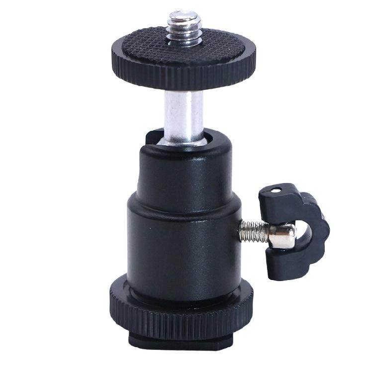 

ABS Ball Head Hot Shoe Stand Adapter for 360 Degree Rotation Fit Cameras LED Photography Lights Videography Application 1