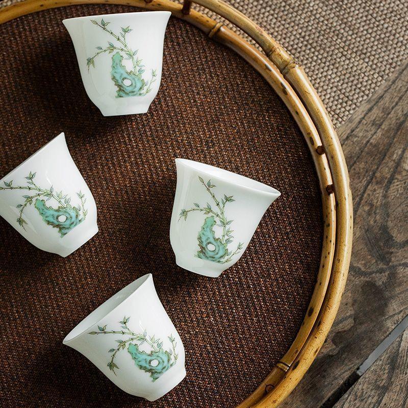 Magnolia White Porcelain Gongfu Tea Tasting Cup - Exquisite Small Ceramic Guest Cup