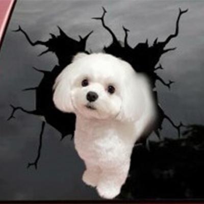 Exterior Accessories Waterproof Scratch Creative Pet Cat Car Sticker French Bulldog Sticker Marks Headlight Decal