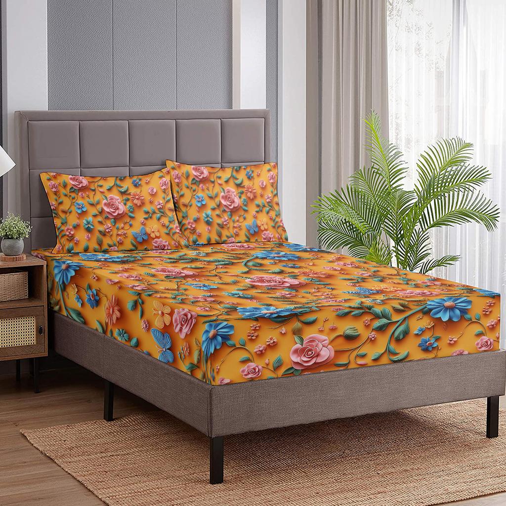 3D Rose Bedding Set Of 3 Pieces With 2 Pillowcases, Suitable For Living Room And Bedroom (Couple, Romantic, Anniversary)