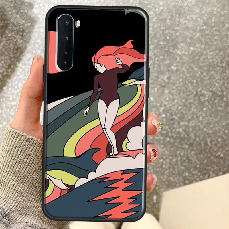 Surfboard Surfing Surf Girl Case For OnePlus 15 15R 13 13R 13T 12 12R 11 10 10R 10T 8T Nord CE 5 4 2 3 Lite N20 N30 Coque