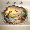 2D Visual Effect Dinosaur World Tapestry Broken Wall Jurassic Scene Wall Hanging for Children's Room