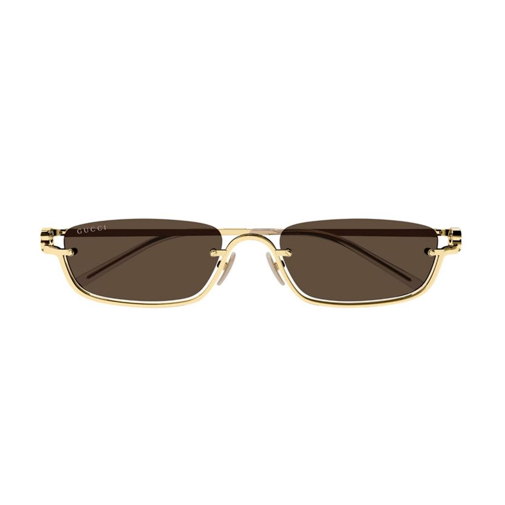 Gucci Rechteckige Sonnenbrille Braun Unisex Brillen GG1278S-001