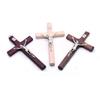 1pc Handmade Wooden Cross Christ Statue Religious Prayer Hand Holding Cross Pendant