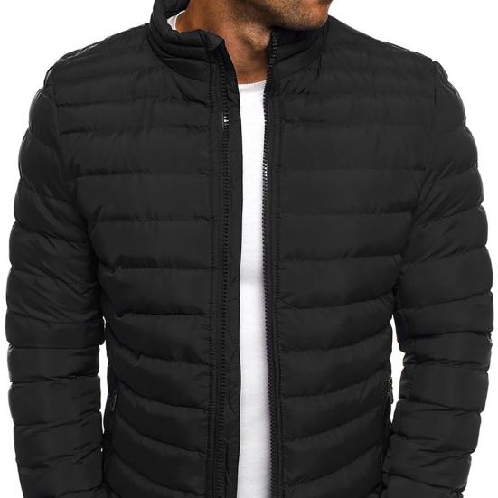 Men Stand Collar Puffer Jacket Thickened Down Jacket Lightweight Leisure Warm Winter Coat