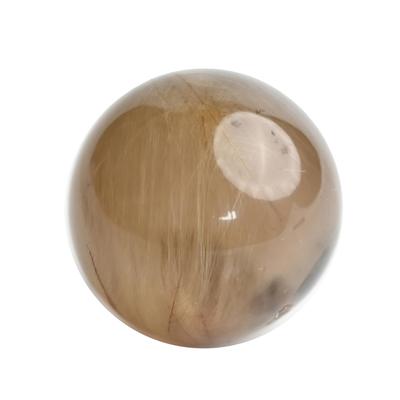 Esfera Amuleto Eigado Oro Cuarzo Rutilado Aguja Dorada Buena Energía Laboral, 30mm, 38g, Cuarzo, Fortuna, Suerte, Piedra,