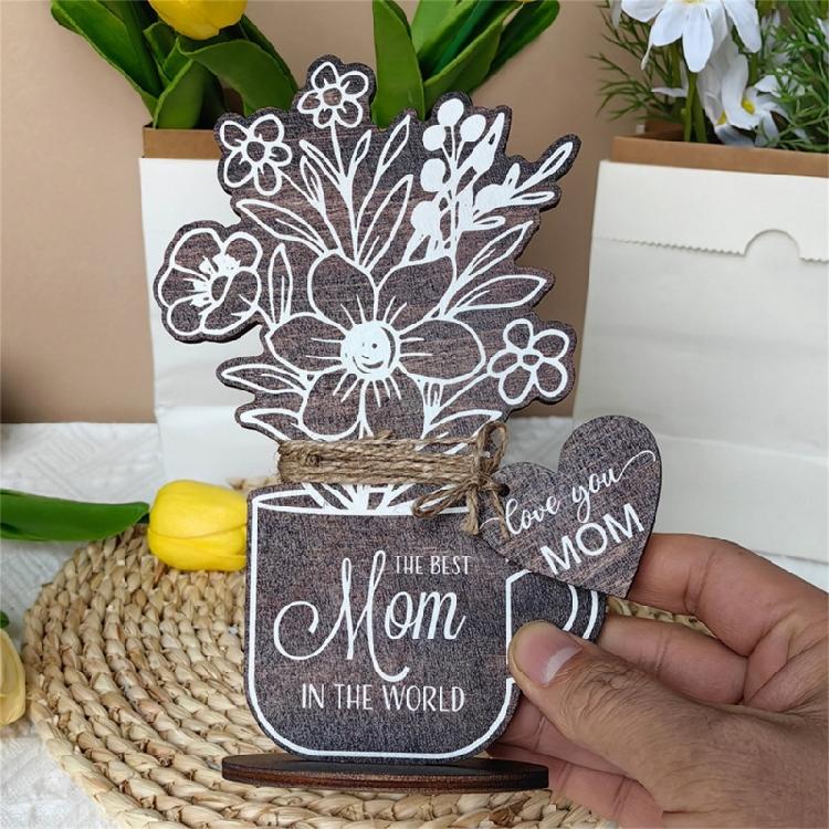 Wood Flower Mom Wood Plate Meaningful Wood Sign Mother Day Grateful Present