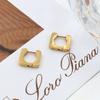 Specially For 18K Square Smooth Titanium Steel Earrings That Do Not Fade, Fashionable Ear Jewelry, High-End Niche