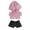 ESJNNK Plush Toy Cotton Doll Baby Doll Solid Color Hoodie and Denim Pants 2-Piece Set, Clothes, Clothes, (Pink, 15cm)