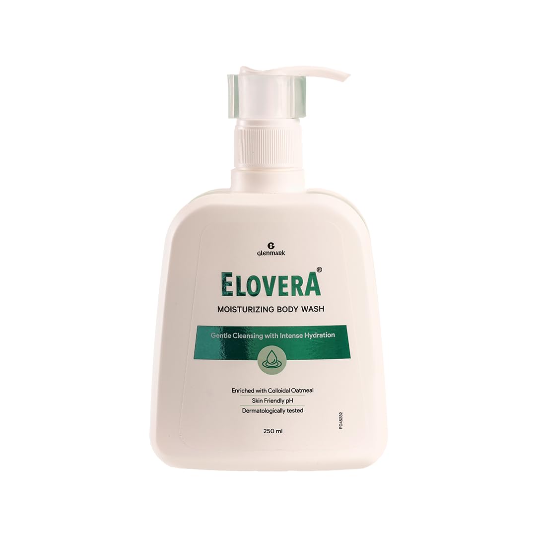 

Elovera Body Wash Glenmark 250Ml, Enriched With Aloe Vera & Vitamin E, Intense Moisturising Formula I Hydrates And Makes The Skin Soft And Healthy I L