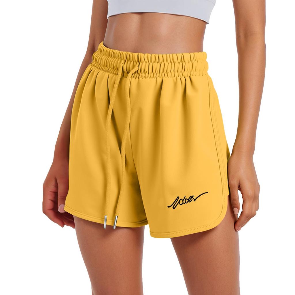 Women's Sports Shorts Casual Loose Solid Color Elastic Waist Shorts