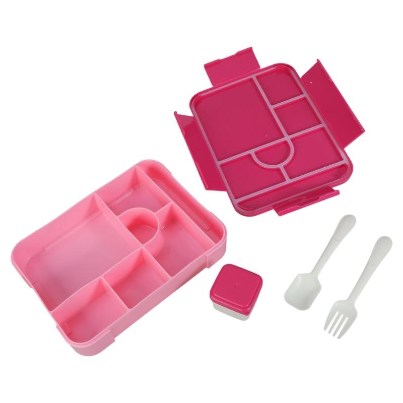 Stackable Plastic Lunch Box with Multiple Compartments Microwave Safe Bentos Container for Students Children School Meal Preparation
