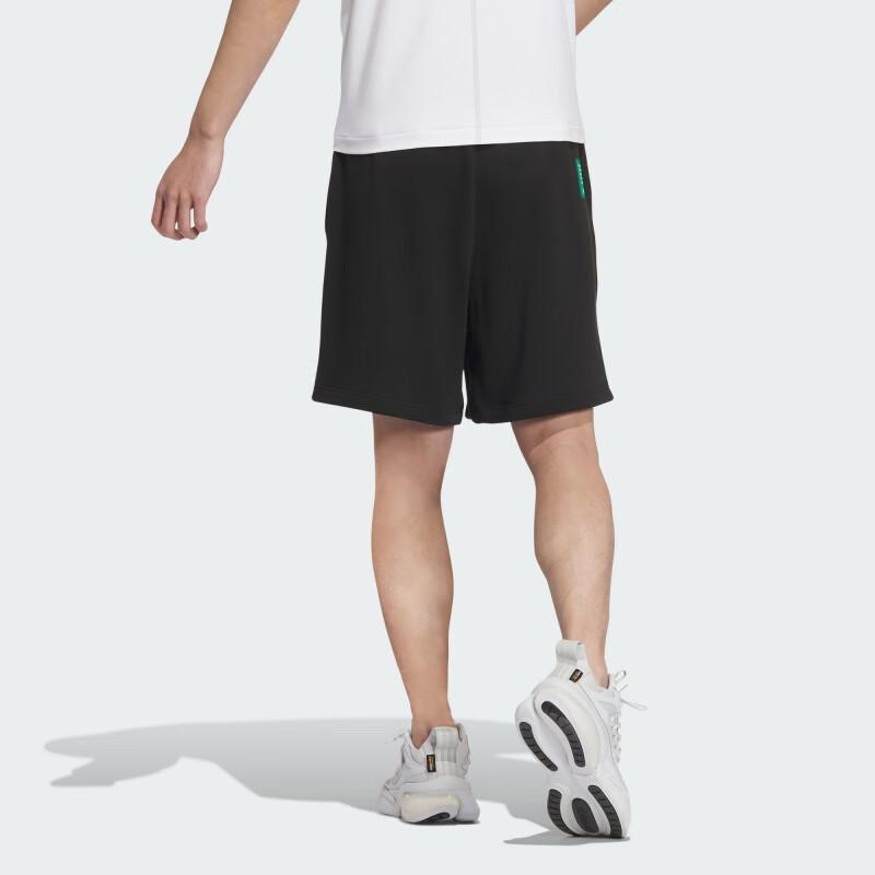 Adidas Solid Color Lace-Up Breathable Mid-Waist Casual Shorts Men Shorts Black IT3930