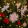 Plastic Christmas Tree Pendant Glitter Artificial Christmas Decoration  Office Decor