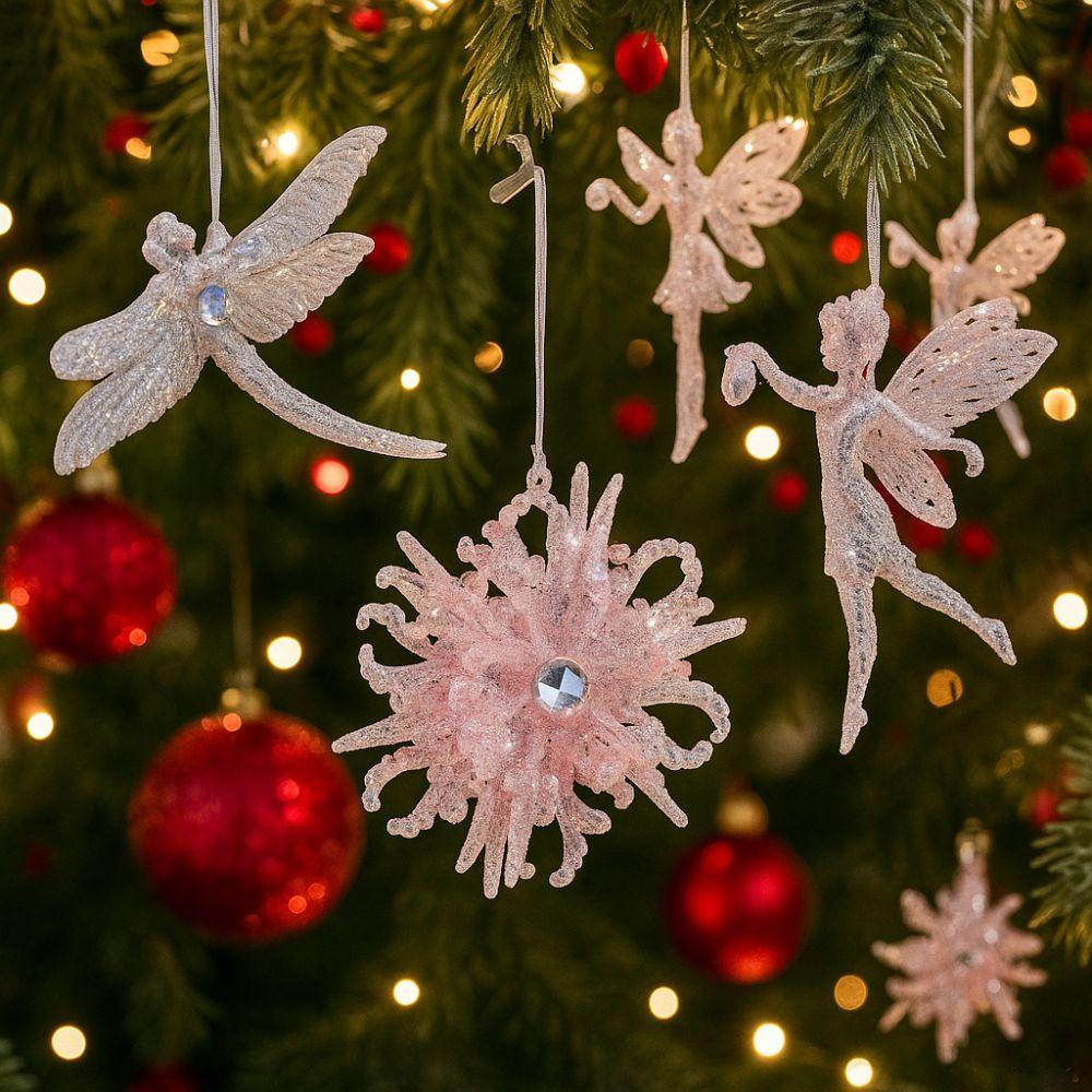 Plastic Christmas Tree Pendant Glitter Artificial Christmas Decoration  Office Decor