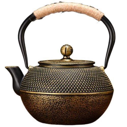 

Hidrrdc Iron Kettle, Nanbu Ironware, Cast Iron Teapot with Tea Strainer, Tea Ceremony Utensil, Iron Supplement, Induction Compatible, Can be Used on D