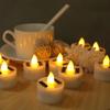 Solar Powered Candle Tea Lights Flameless Fake LED Electronic Candles Outdoor Christmas Small Tea Candles Home Decor