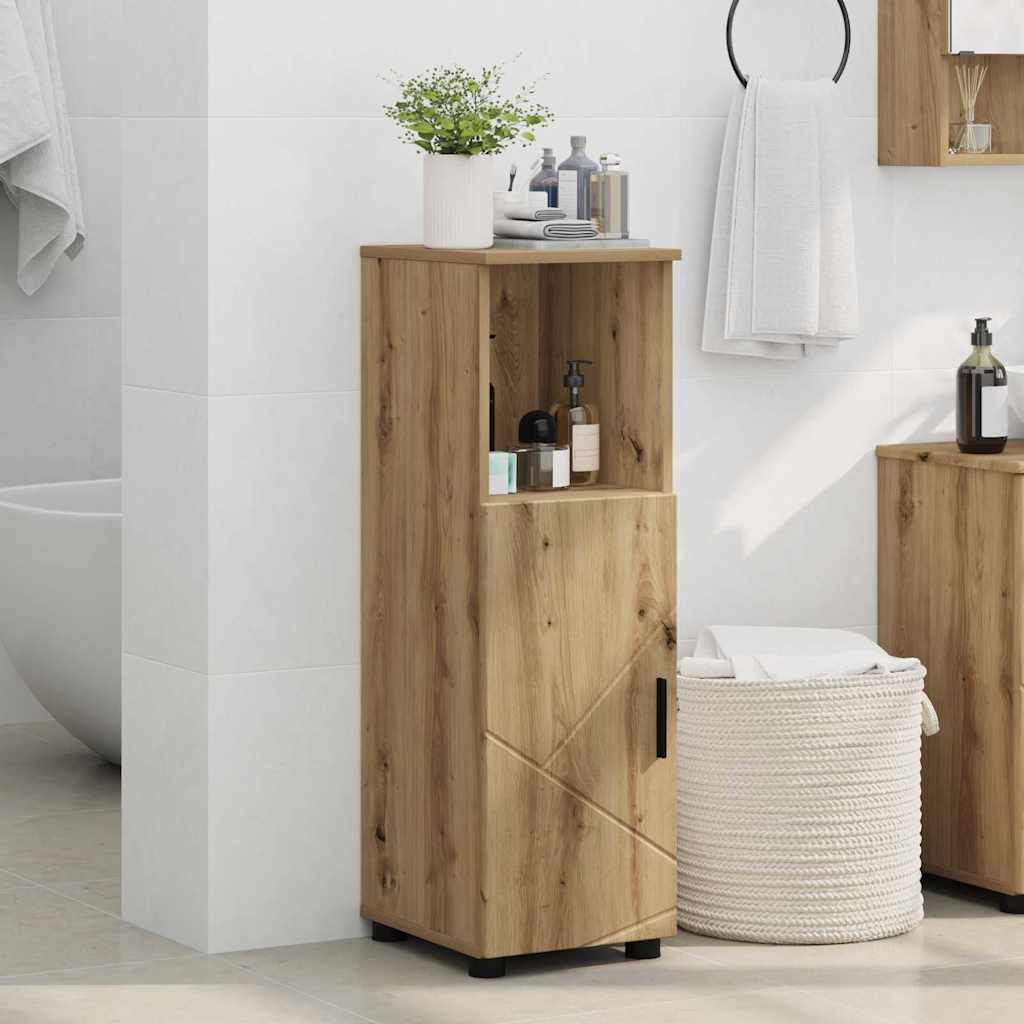 Bathroom Cabinet with Storage Artisan Oak Finish 30 X 35 X 95 Cm