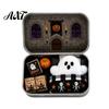 Miniature Landscape Props Mini Ghost Tin Box Set, Little Pocket Cute In A Box, Compact Desktop Soft Decoration Halloween Scene Spooky Decor, Gifts for