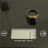 Viking Black Stone Egyptian Pattern Ring 316L Stainless Steel Biker Ring